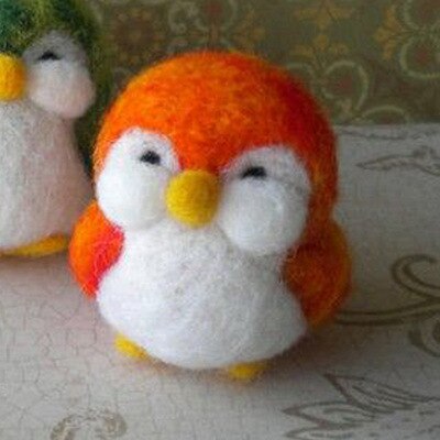 Dessin animé poupée bricolage laine feutre fourré Kit de tricot d'ours pingouin couture Art à la main artisanat décor à la maison inachevé: 3