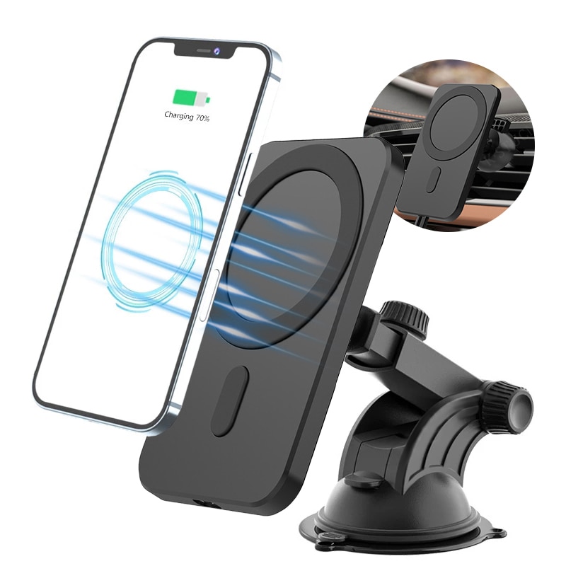 15W Magnetische Wireless Car Charger Mount Stand Voor Iphone 12 Pro Max Qi Snel Opladen Magsafing Draadloze Oplader Auto telefoon Houder