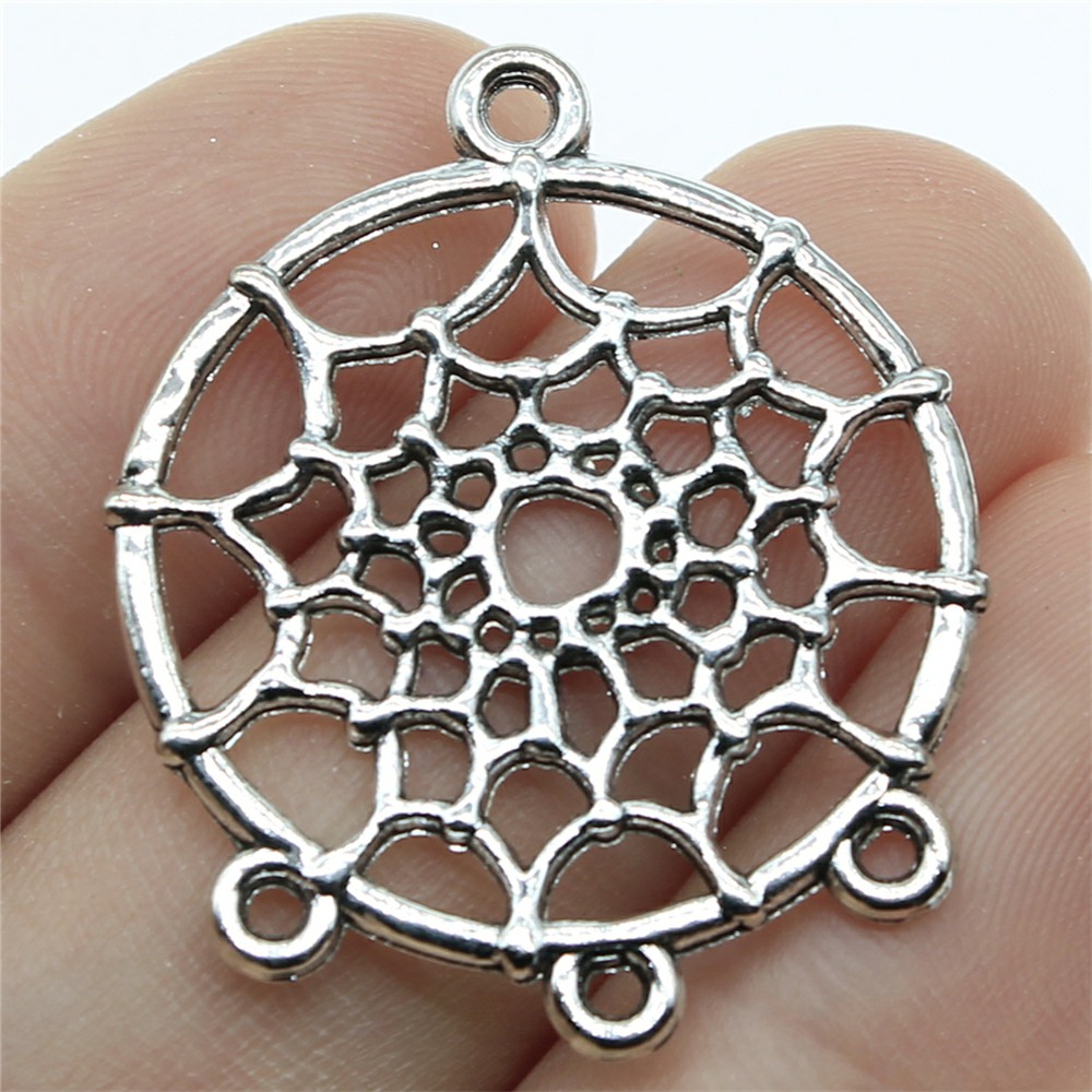 WYSIWYG 10pcs 28x34mm Metal Alloy Dream Catcher Connector For Diy Jewelry Dream Catcher Pendant Charms Diy Making: black