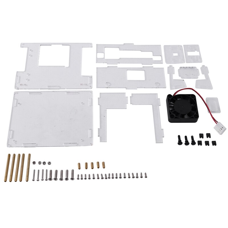 for Jetson Nano A02 Developer Kit Acrylic Case, with Cooling Fan, with Lens Holder