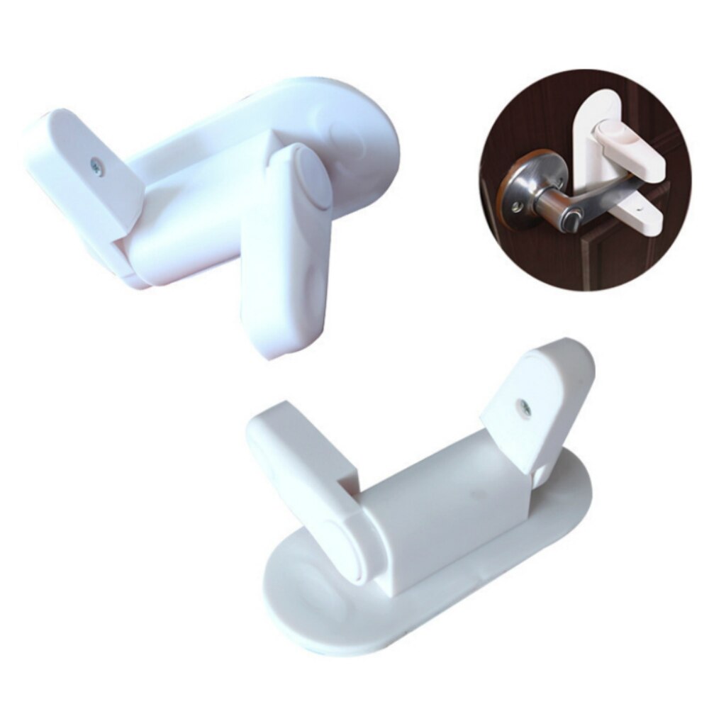 Baby Safety Lock Door Lever Home Newborn Babies Children Protective Doors Handle Universal Adhesive Compatible