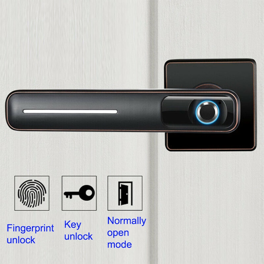 Door Security LED Indicator Sensitive Home Anti Theft Durable Smart Electronic Biometric Fingerprint Lock Office #734