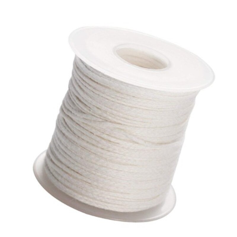 Cuerda de algodón de 61m para fabricación de velas, mecha de vela Natural trenzada, mechas para Carretes de fabricación de velas, accesorio de lámpara de aceite DIY, 1 rollo