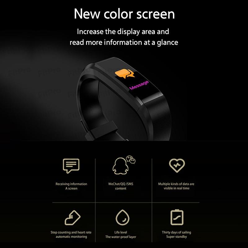 115 PLUS 0.96" Smart Band Intelligent Body Temperature Monitoring Sports Heart Rate Blood Pressure Sleep Monitor Smart Bracelet