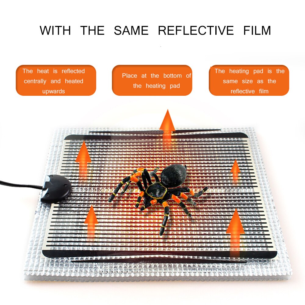 Reptil calor Mat ajustable calentador de almohadilla de calor para los Reptiles tortuga serpiente lagartija Gecko araña sobre orugas