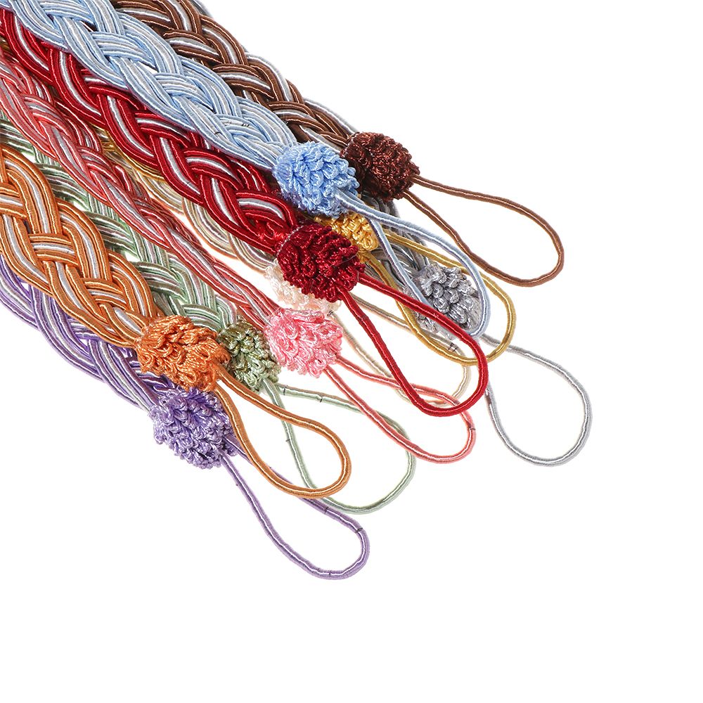 2PCS Braided Satin Rope Curtain Tie Backs Tiebacks Holdbacks Curtain Voile Strap