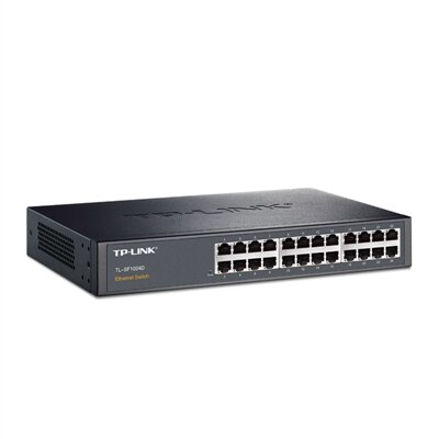 Switch ethernet TP-LINK 24 porte Fast Ethernet switch 24FE TL-SF1024D RJ45 port Auto MDI/MDIX MAC fanless desktop plug and play