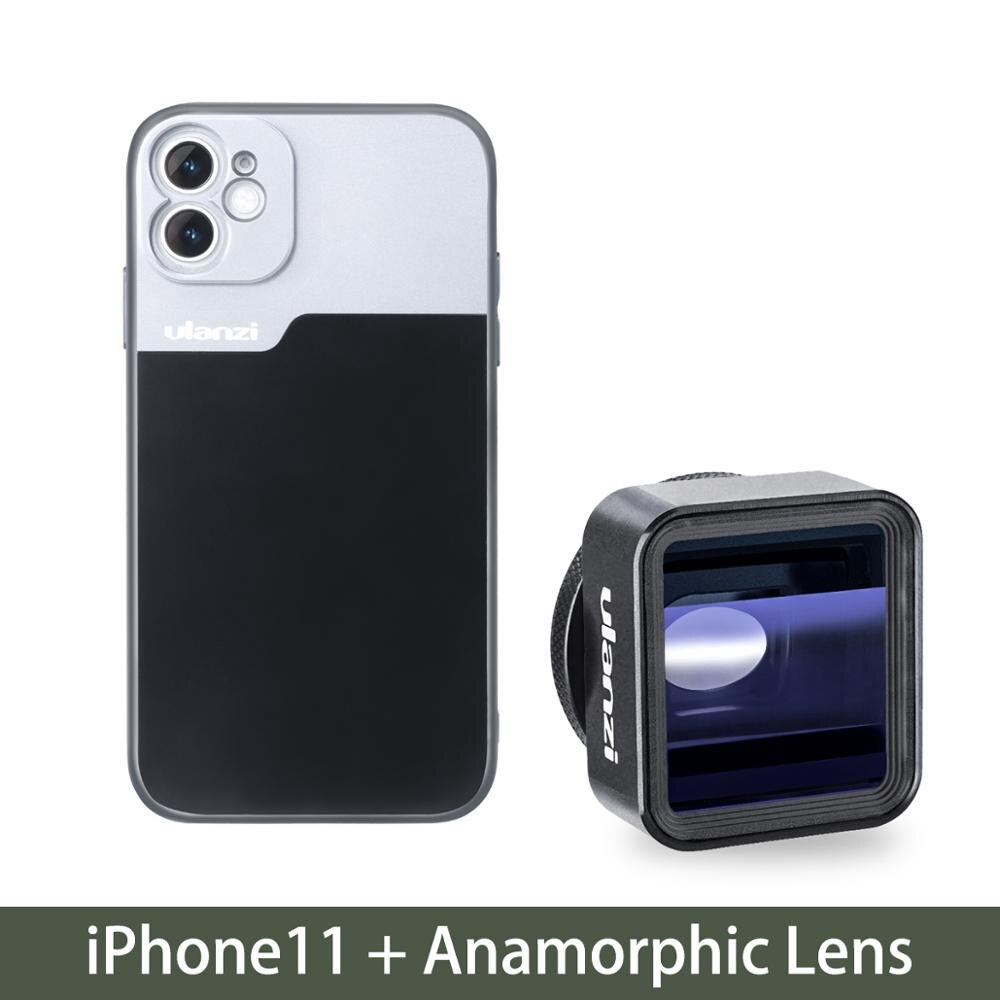 Ulanzi 17MM Thread Phone Lens Case Kit for iPhone 11 pro max Macro Lens Pixel 4 4XL 10X Macro Lens 1.33X Anamorphic Lens Case: iPhone 11 Film Lens