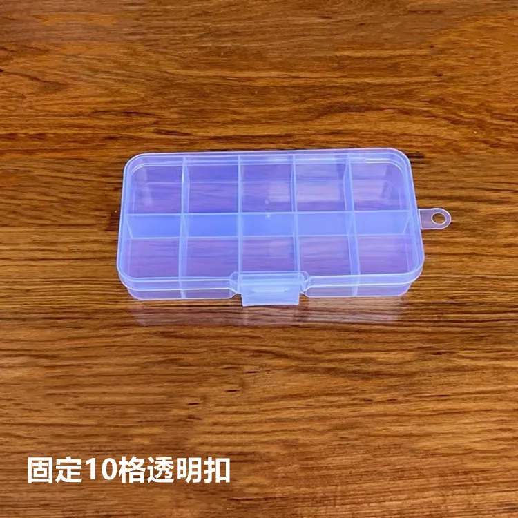 10 platser plast smyckeskrin förvaringsfodral hantverk smycke organizer pärlor gör-det-själv smyckestillverkning smink organizer: Klar