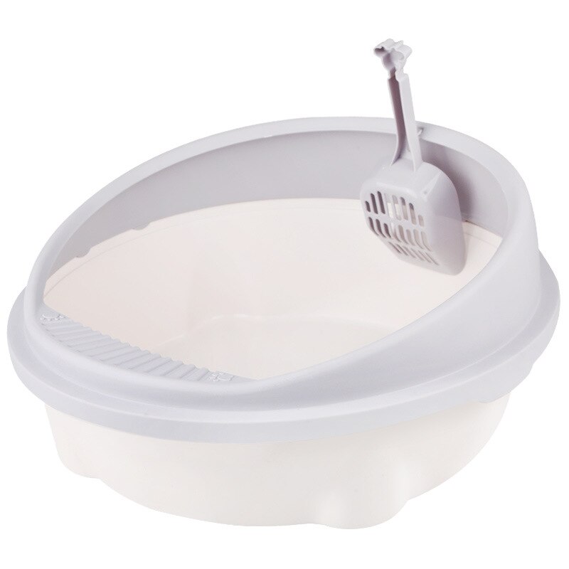 Cat litter box semi-enclosed Detachable Splash-proof cat poop pot cat toilet Send cat litter shovel Deodorant Cat Toilet: Grey