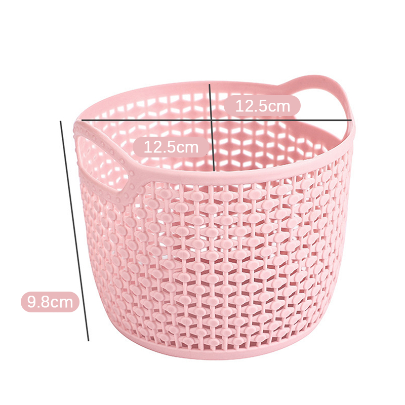 Hollow Portable Storage Basket Home Desktop Storage Basket Plastic Woven Basket