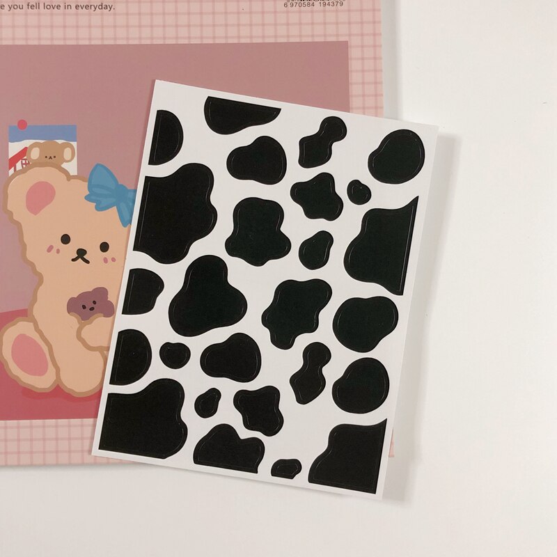 Cute Cow Pattern Waterproof Sticker DIY scrapbook diary happy plan sealing decoration sticker: A  1sheet 1bag