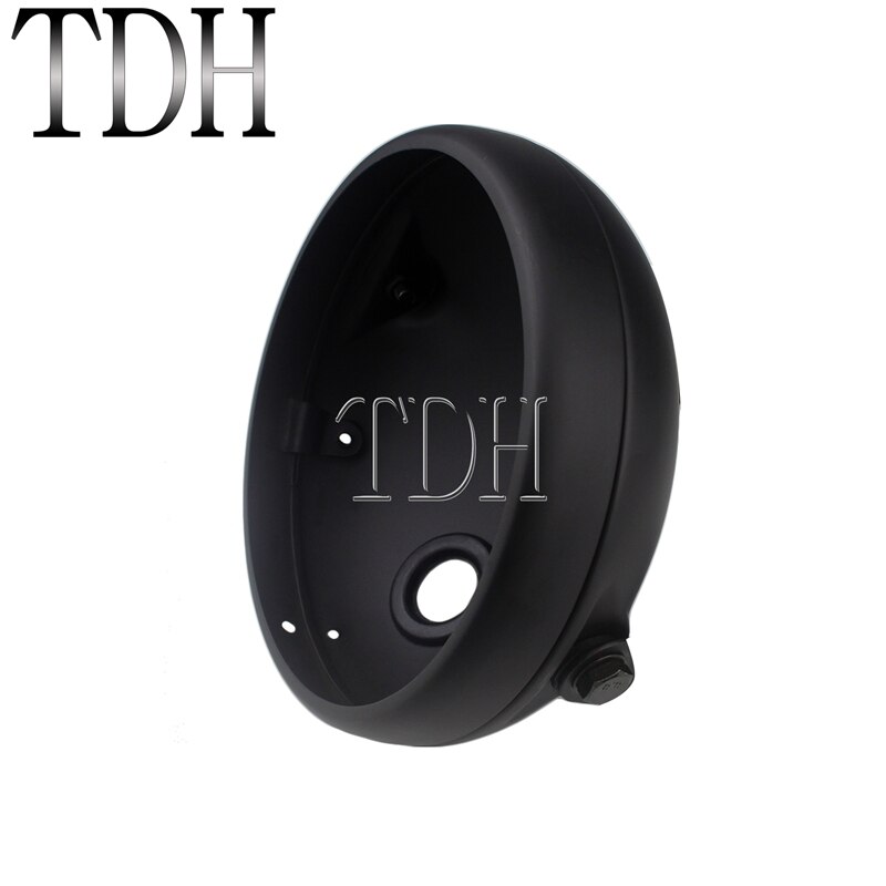 7 Inch Motorfiets Koplamp Cover Zwart Voor Harley Custom Led Koplamp Behuizing Beugel Universele Emmer Shell Vuurtoren: A Matte Black