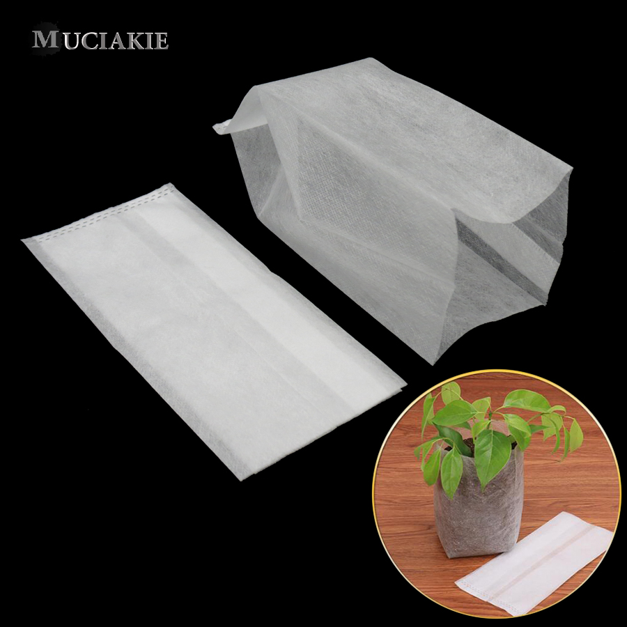 100PCS Plant Fiber Nursery Pots Seedling Raising Bags Plants Pouch Fiber Nursery Pots Garden Supplies
