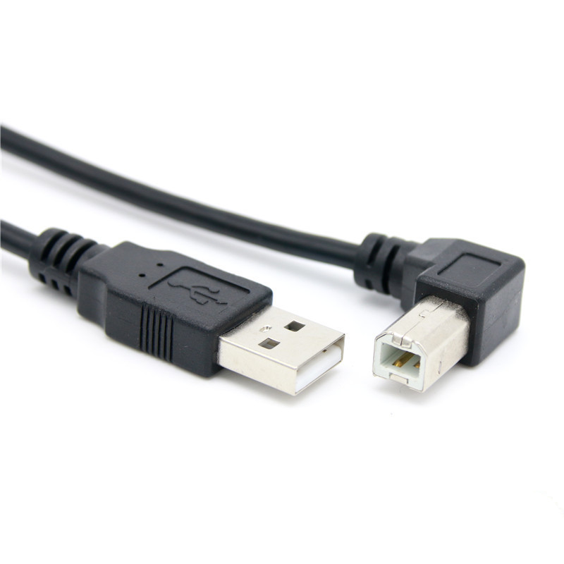 Cable de escáner de impresora USB 2,0 tipo A macho A tipo B, Cable de 90 grados arriba, abajo, izquierda y derecha en ángulo, 30cm, 50cm, 150cm: Naranja / 0,9 m