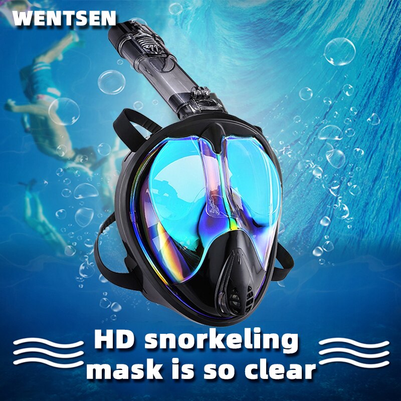 Coated anti fog snorkeling mask Full Face Mask Dry Style swimming goggles Diving Equipment Silicone Diving Accessor