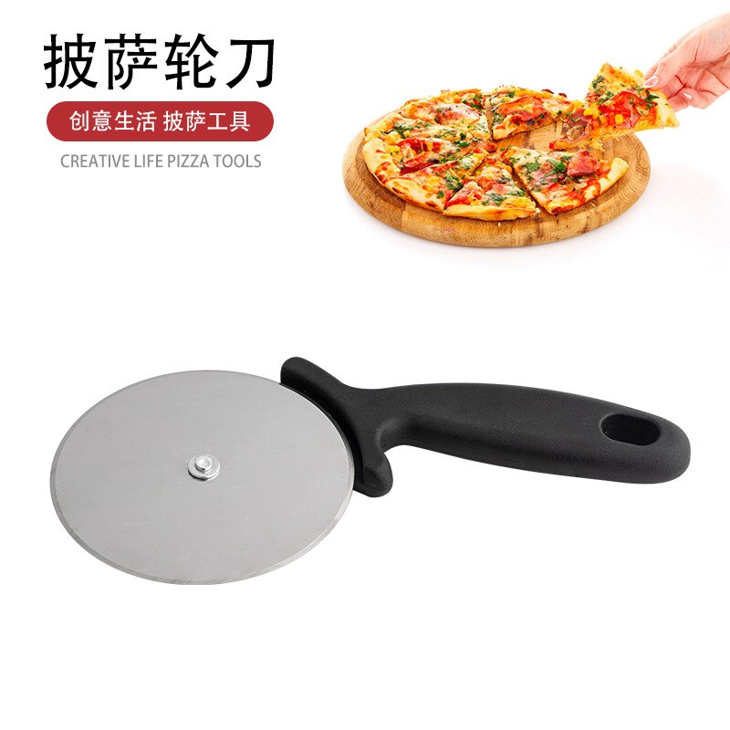 Pizza Ronde Mes Roestvrij Staal Pizza Mes Kookplaat Ronde Plastic Handvat Enkele Ronde Pizza Mes