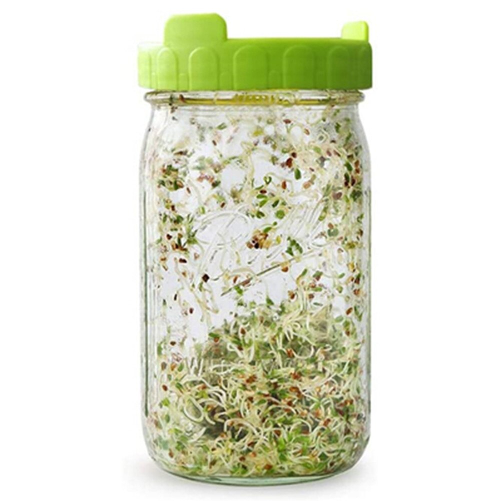 Sprouting Lid Food Grade Mesh Sprout Cover Kit Seed Growing Germination Vegetable Silicone Sealing Ring Lid For Mason Jar