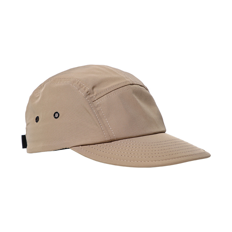 Mænd 5 paneler baseballkasket ensfarvet fleksibel skygge hurtigtørrende solhat kvinder udendørs afslappet retro hip hop trucker student gorras: Khaki