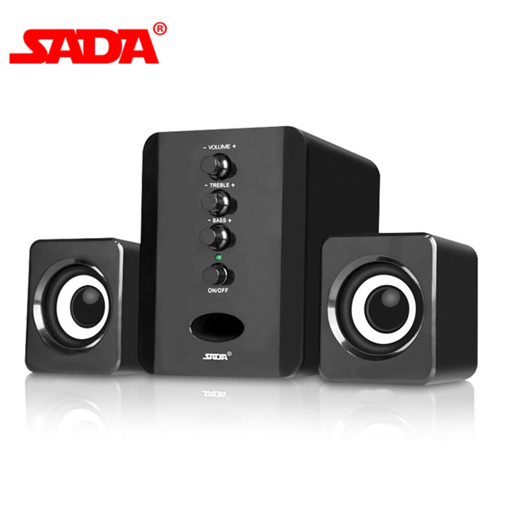 SADA D-202 Speaker USB Wired Combination Speakers Computer Speakers Bass Stereo Music Player Subwoofer Sound Box for Smart Phone