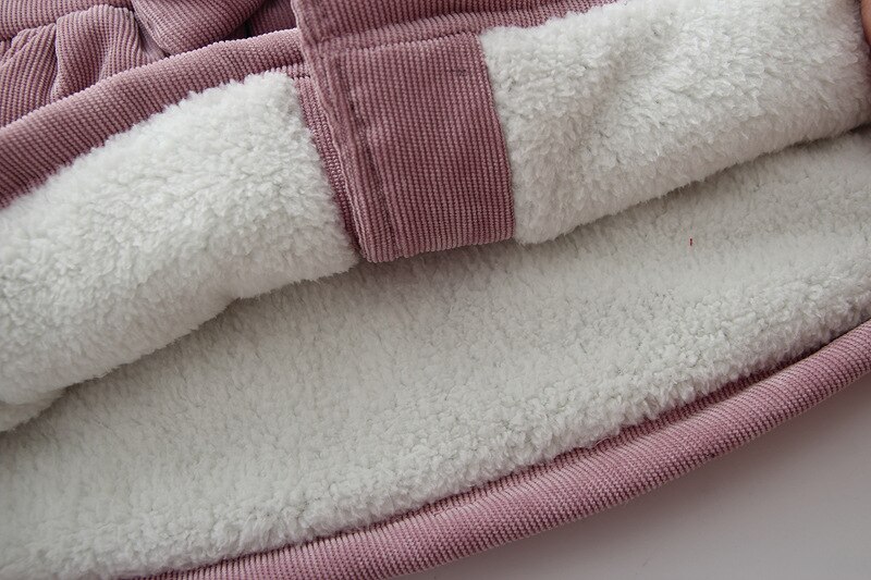 Kinderen Baby Meisjes Mode Parka Jas Roze Uitloper Leuke Lange Mouwen Hooded Boog Jas Winter Warm Effen Kleur Voor Baby meisjes