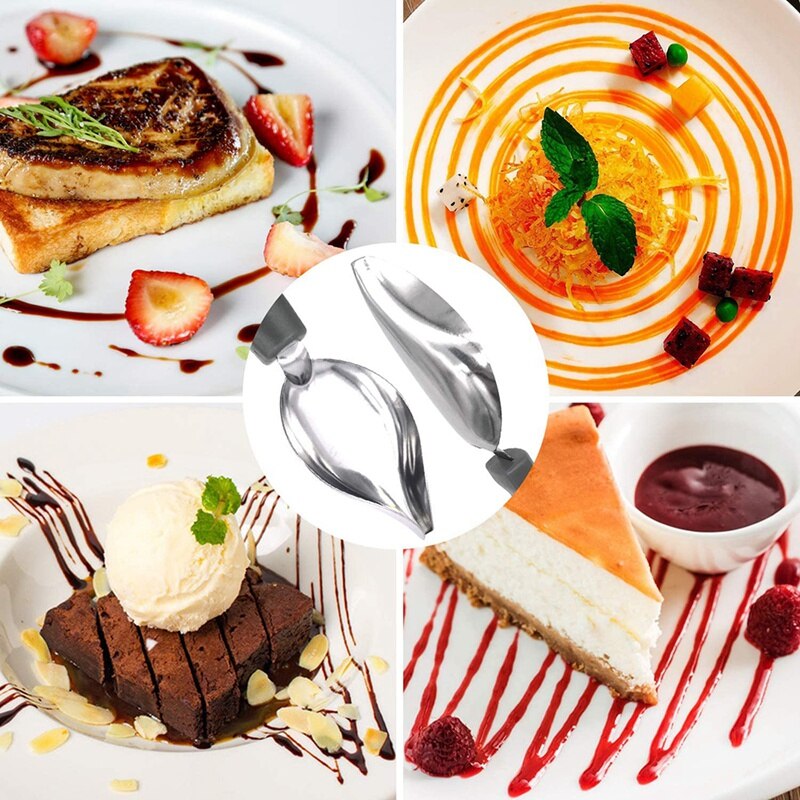 3 Pcs Drawing Decorating Spoon Ball Cutter,Chocolate Spoon Fruit Tool,for DIY Fruit Muffin Dessert Cake Coffee Decor