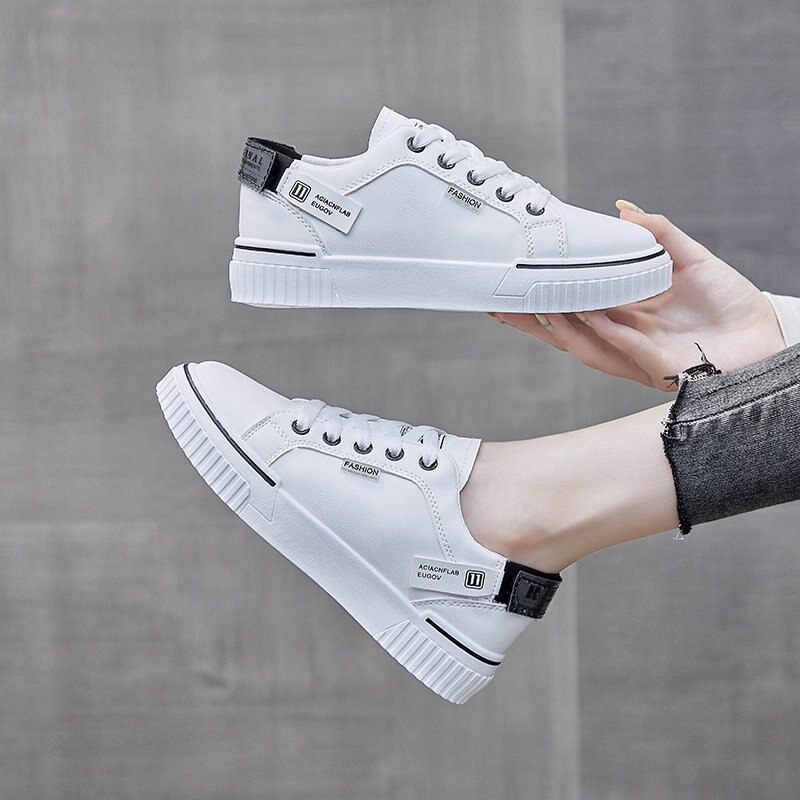 Breathable thick soled shoes women's sports shoes women's leisure student running shoes Girls All-match flat sneakers