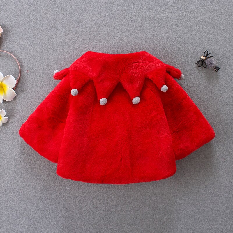 Autunno Inverno Nuovo bambino Ragazza Carina Giubbotti 2018 costume Di Natale Delle Ragazze Del bambino Scialle di Lana Cappotti Bambini Della Principessa Outwear per le Ragazze