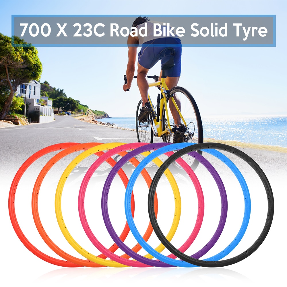 Bike Solid Tire Cycling Tubeless Tyre Wheel 700x23C Road Bike Bicycle Cycling Riding Tubeless Tyre Wheel Bike Parts