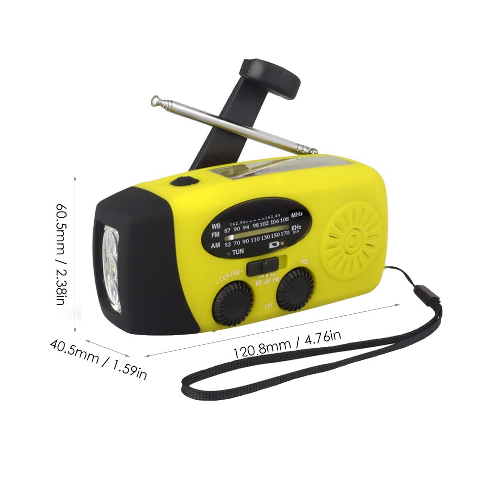 Emergency Radio Hand Crank Solar Weather Radio 1200mAh AM / FM / NOAA Emergency Weather Radio Portable Power Bank Solar Charging