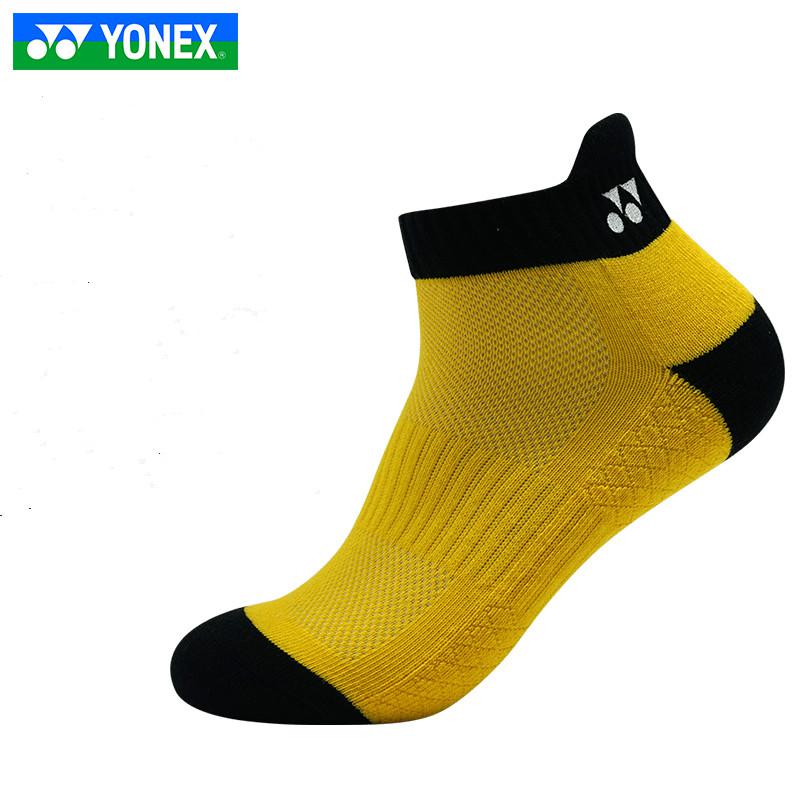 3 par ægte yonex badminton sport mænd kvinder sokker åndbare sportssokker: Brun