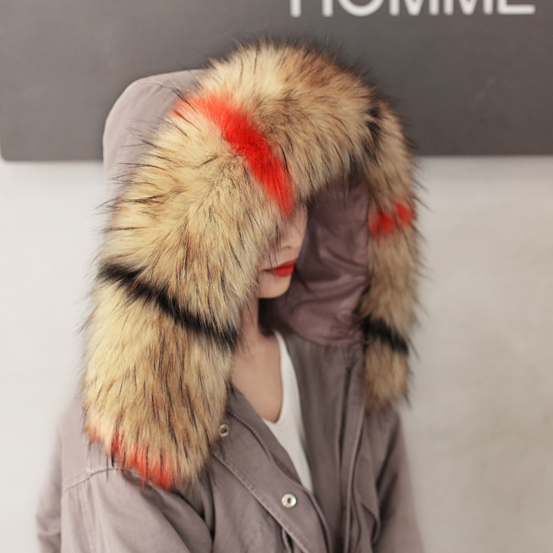 13 kleur Pluizige Faux Vos Konijnenbont Sjaals Vrouwen Winter Jas Kraag Warme Shaggy Bont Sjaal Elegante Afneembare Bontmuts kraag