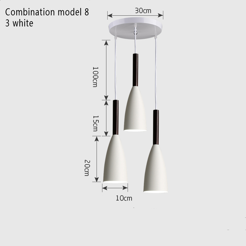 Moderne minimalistisk  e27 pendellamper bar cafe restaurant indretning træ aluminium hængelampe belysning armatur: Kombinationstilstand 8