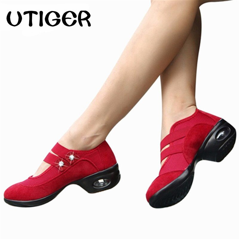 Dames jazz dansschoenen maat 35-41 ademende moderne dansschoenen dames sportschoenen zachte zool dames dansschoenen hak 4.5cm