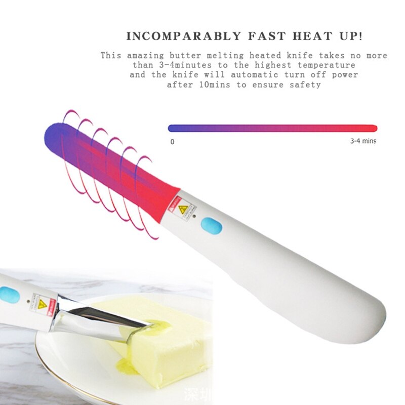 Rechargeable Heated Butter Cutter,Cheese Heating Knife,Automatic Heating Butter Cutter,Use for Home/Hotel/Kitchen