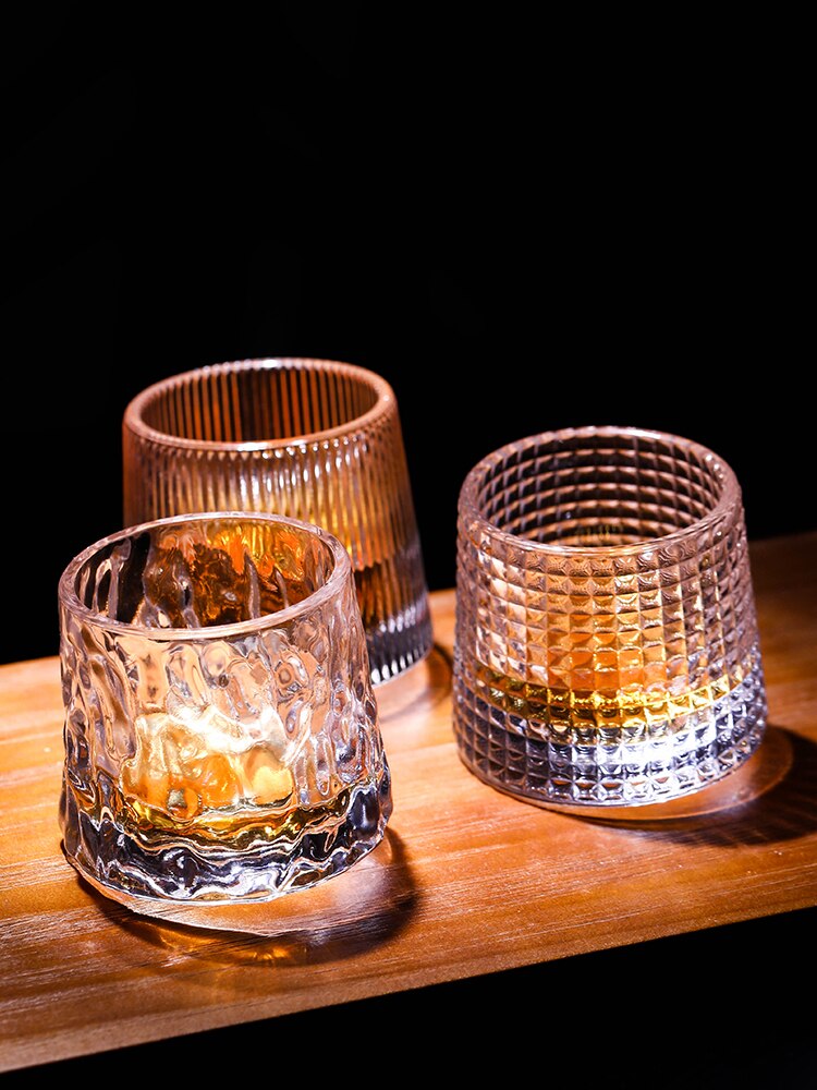 Roman Creatieve Dikke Kristal Whiskey Tumbler Glas Spinning Tops Hamer Glazen Wijn Geest Xo Brandy Cup Wijnglas