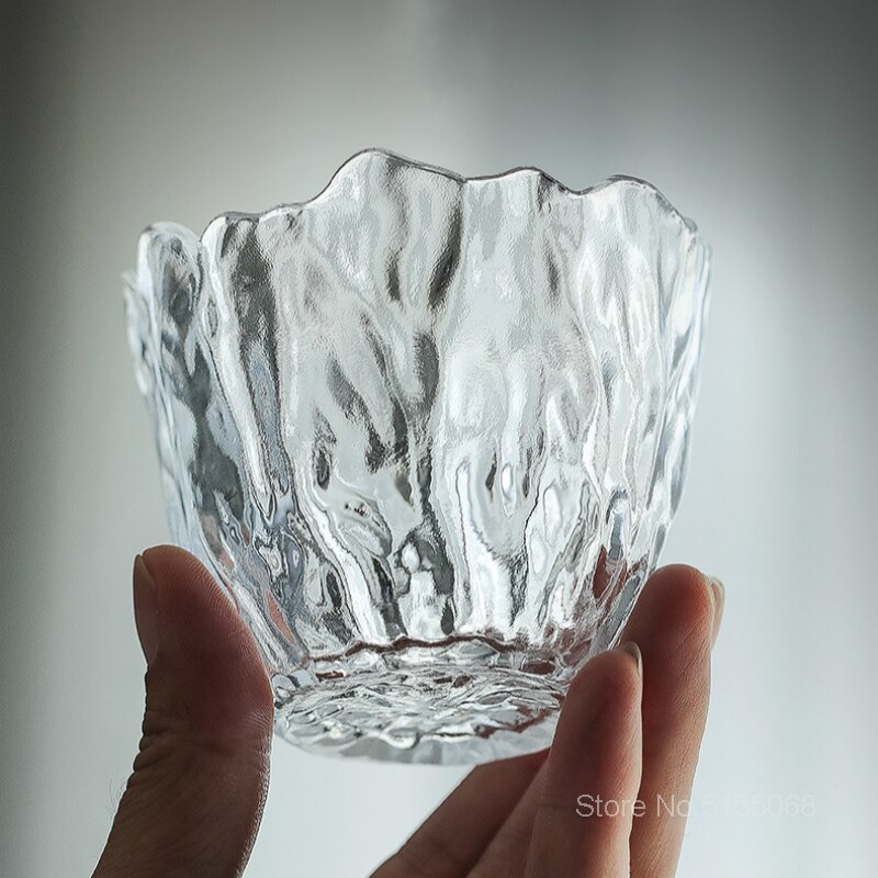 Japansk stil frost blommor hammare kung fu te kopp kronblad skull glas kvinnlig vacker konst vin skott glas whisky tumbler tekopp