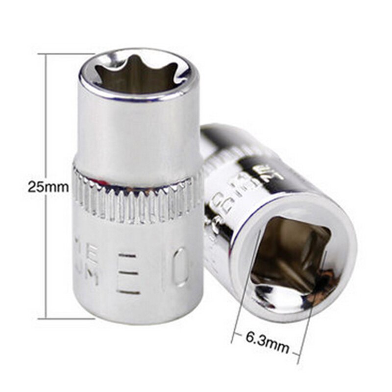 6 Pcs Torx Star Schroevendraaier Bit Vrouwelijke E Socket Set Ster Socket Wench Hoofd Gereedschappen Reparatie Kit E4-E10