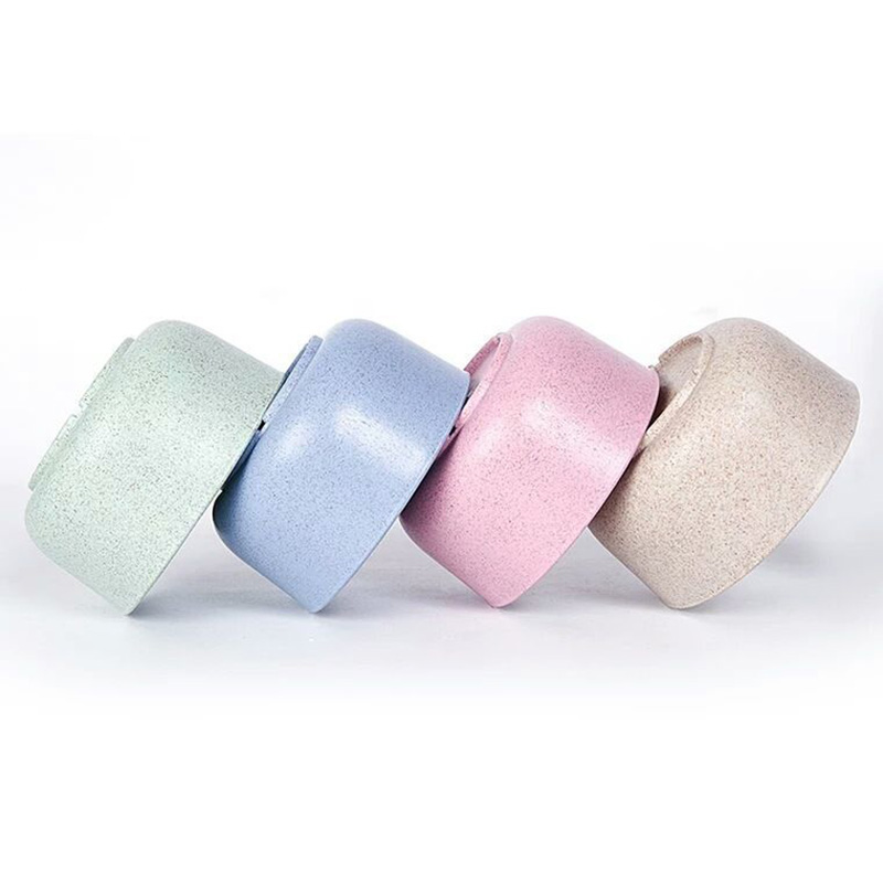 Baby Feeding Bowl Eco-friendly Kids Plate Food Grade Wheat Straw Solid Color Round Dish Children Dinnerware Infant Bowls MBG0466