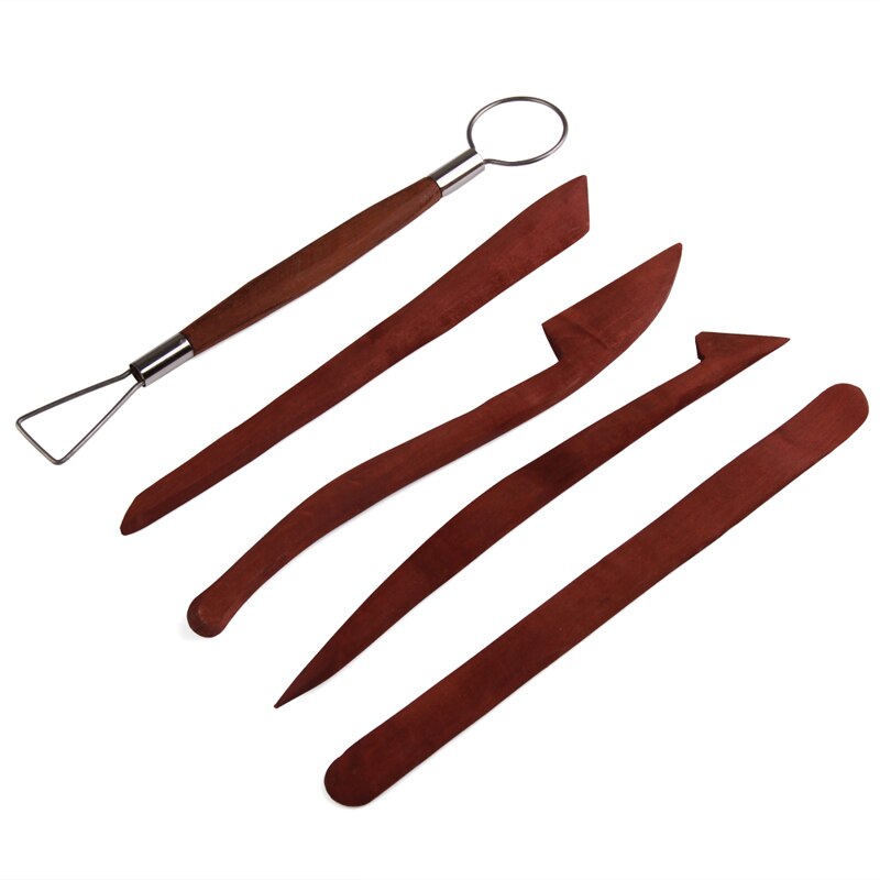 5pcs Clay Sculpture Wood Knife Rosewood Pottery Clay Molding Sculpture Shaping Knives Tools Perfect