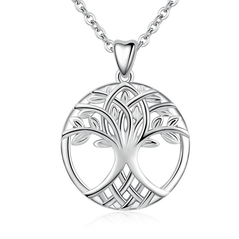 Eudora livets træ halskæde 925 sterling sølv keltisk knude træ vedhæng kvinder smykker finde godt til ven cyd 52: Sølv