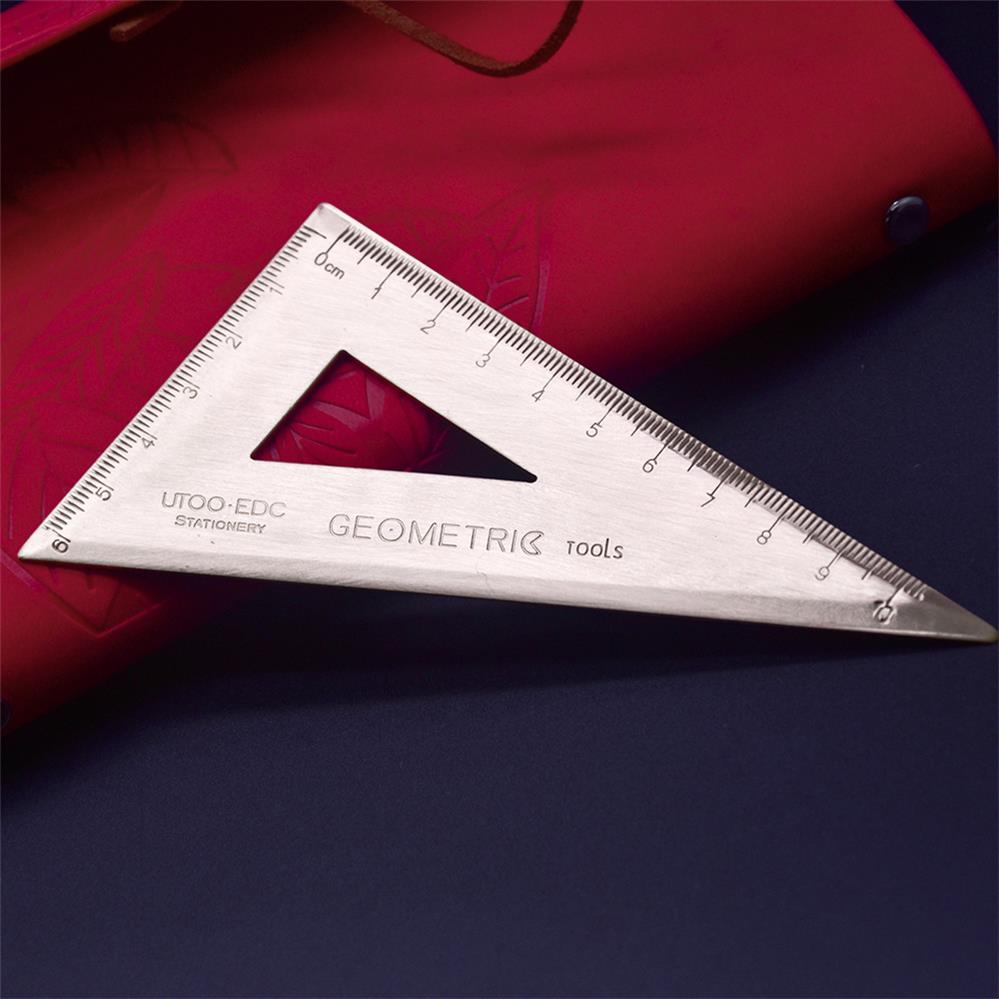 Guoyi Z007 Copper ruler Triangle ruler Caliper protractor teaching pen drawing Measuring Learn office school stationery Supplies: triangular ruler
