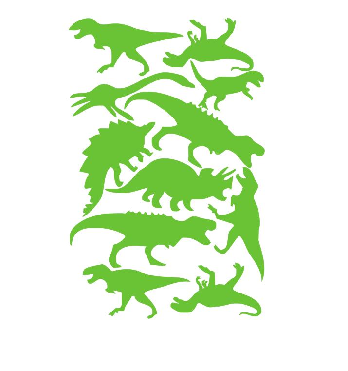 Cartoon Removable Jurassic Park Dinosaur Animal Shape Wall Stickers For Kids Rooms Nursery Art Mural Decor DIY Vinyl Wall Decals: Apple Green