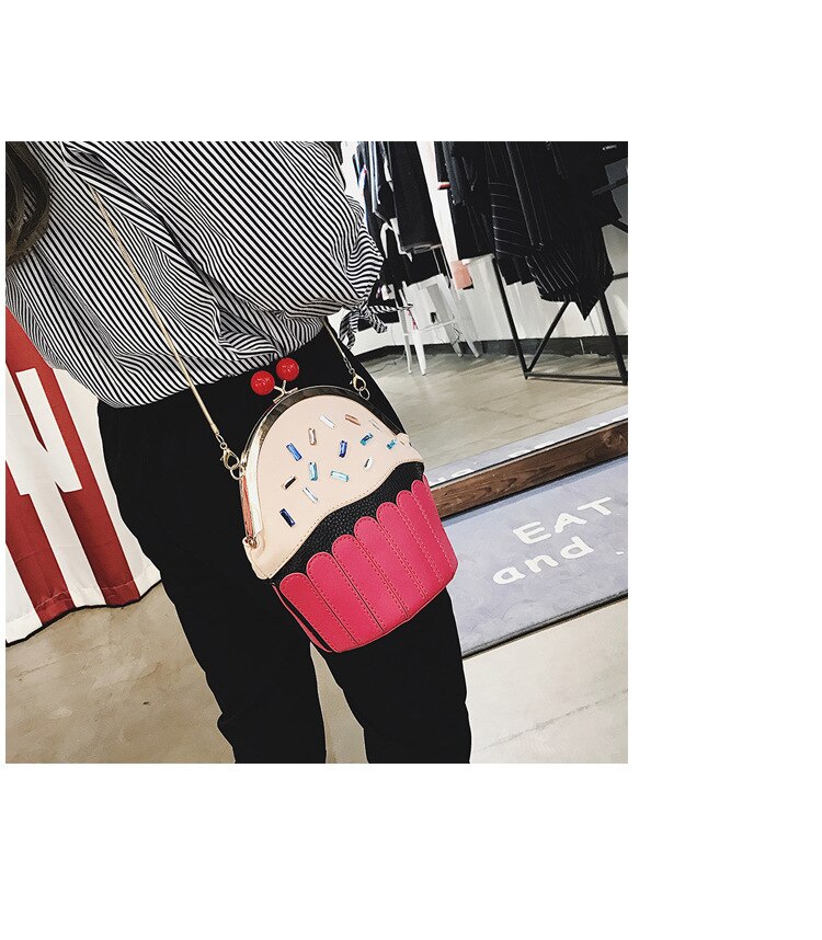 Tassen dames leuke schoudertassen grappige ijsjes tas casual pu leren mini tassen