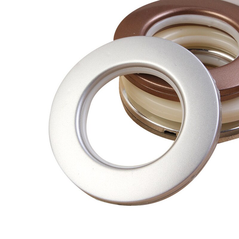 Kit de arandelas de plástico para cortina, anillo romano de bajo ruido de nanoescala de 4,3 cm de diámetro interior, para ventana, varilla, decoración del hogar, 6 piezas