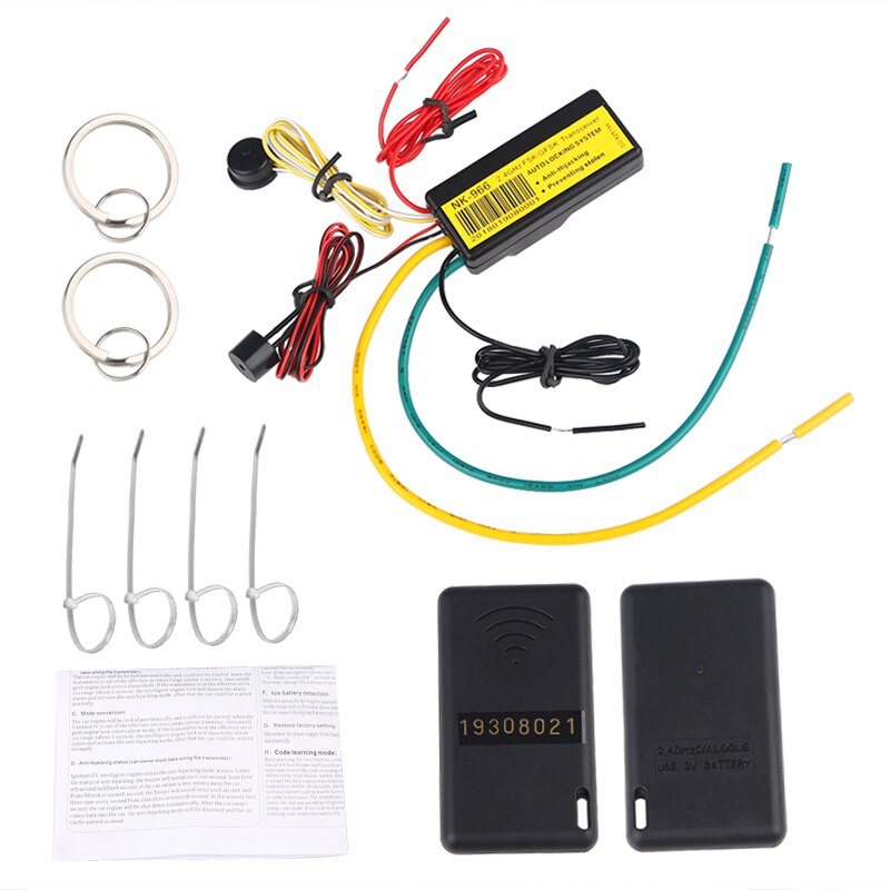 ADPOW système d'immobilisation automobile 2.4G | 12V, universel, mise à distance dans une poche, verrouillage automatique, déverrouillage du moteur, Circuit Anti-détournement Intelligent