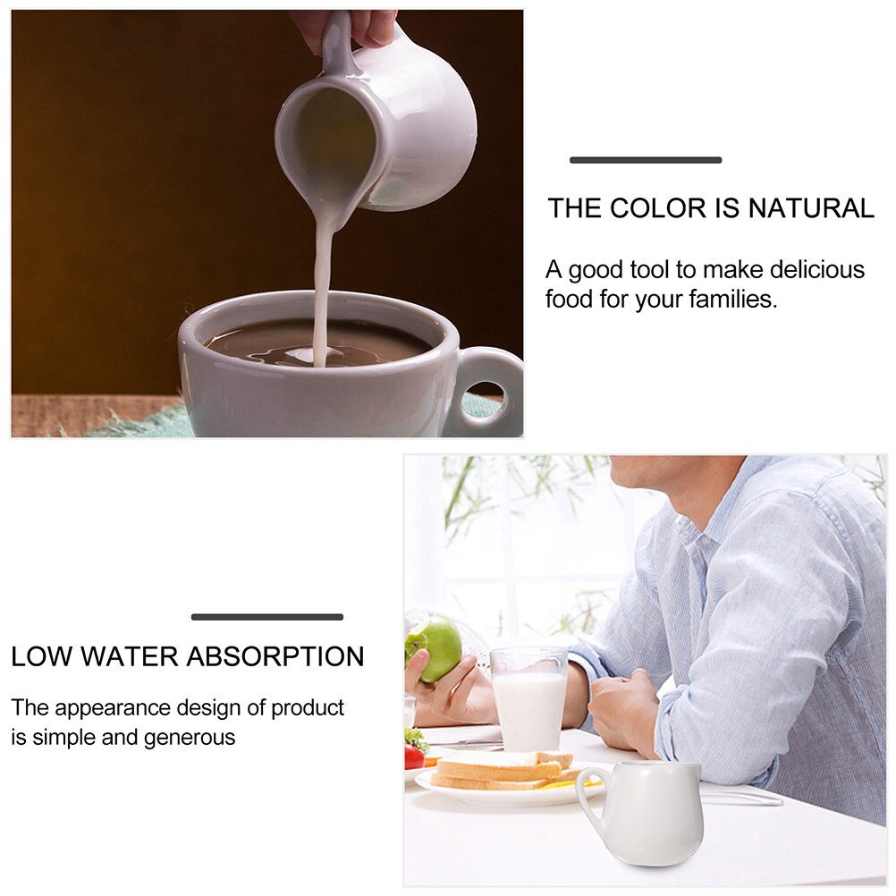 4 Pcs Mini Jugs Kitchen Sauce Cup Sauce Jugs Ceramic Creamer with Handle