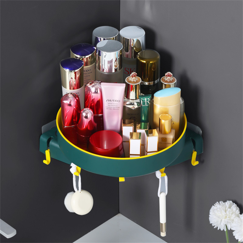 Estante giratorio de 360 ° para baño, esquinero de almacenamiento colgante, para pared, cocina, condimentos