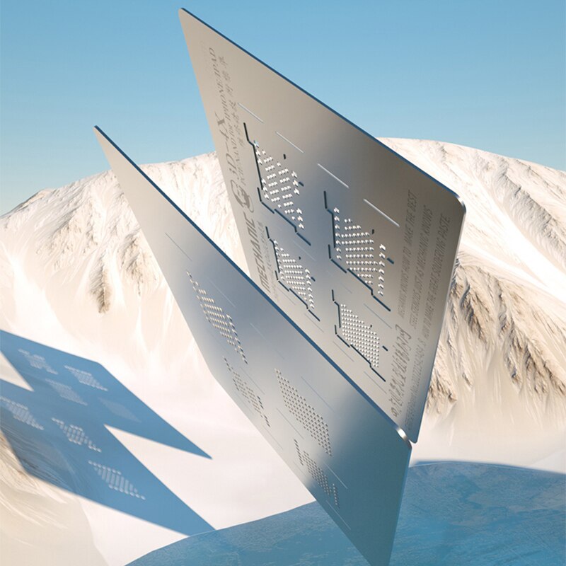 Mekaniker 3d bga reballing stencil för ipad iphone xr/xs/x /8/7/6s/6/5 hårddisk nand pcie planteringsplåt mall lödnät