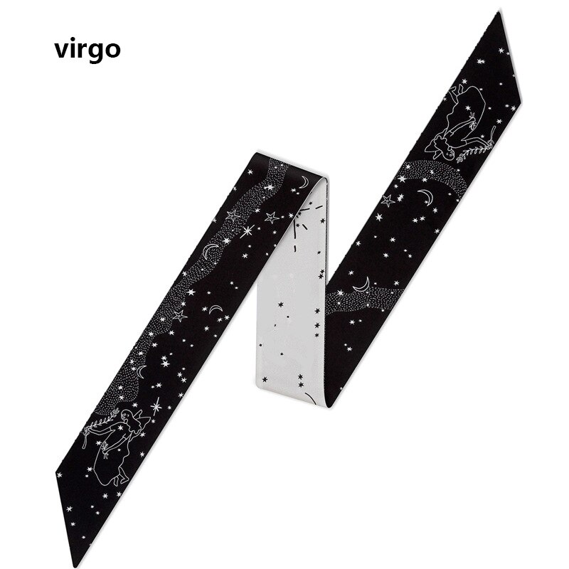 zwölf Konstellation Köper seide kleine Band gebunden tasche griff Band haarband schal Griff Tasche Band Lange Schals: 5